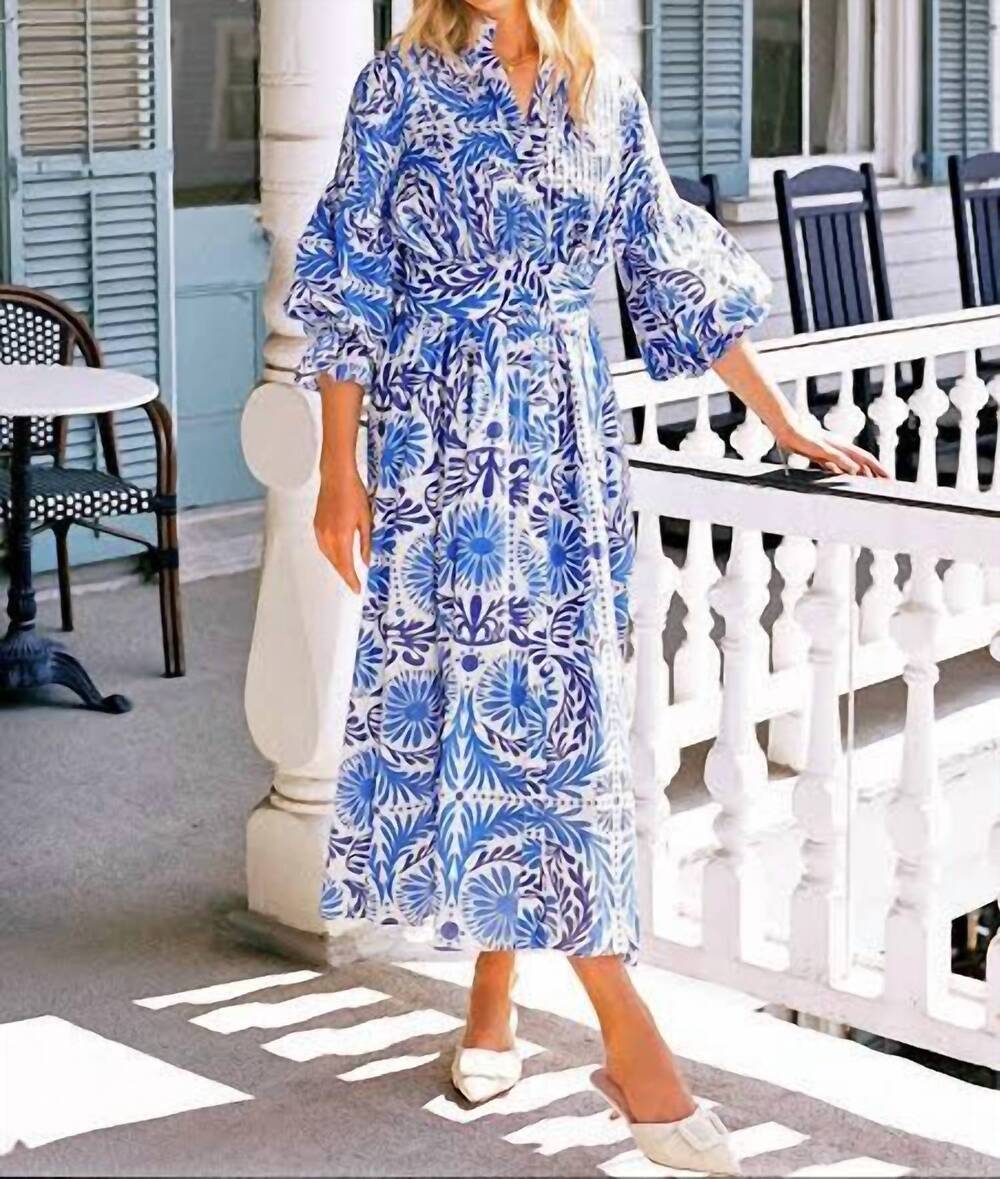 NEW SHERIDAN FRENCH women's ivy midi dress in parsait jardin
